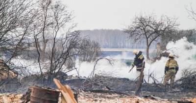 Страшный пожар уничтожил половину деревни под Омском — видео
