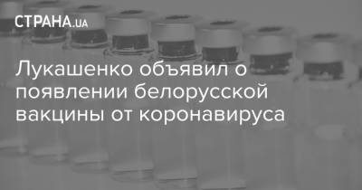 Лукашенко объявил о появлении белорусской вакцины от коронавируса