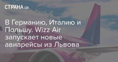 В Германию, Италию и Польшу. Wizz Air запускает новые авиарейсы из Львова