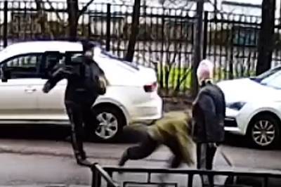 Видео: петербурженка напала на пенсионера с собакой – хозяин и питомец сильно пострадали
