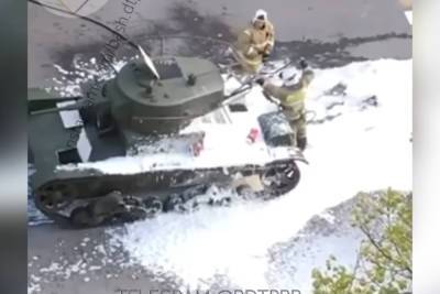 В Уфе при проведении репетиции Парада загорелся танк