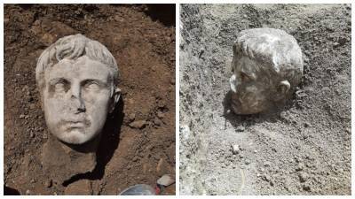 В Италии археологи откопали мраморную голову первого римского императора