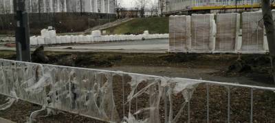 При реконструкции стадиона «Юность» в Петрозаводске загрязняется Лососинка и территория вокруг (ФОТОФАКТ)