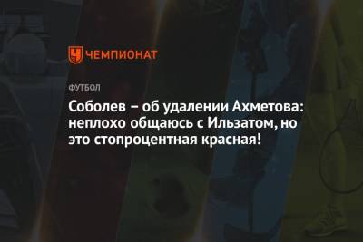 Соболев – об удалении Ахметова: неплохо общаюсь с Ильзатом, но это стопроцентная красная!