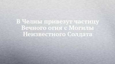 В Челны привезут частицу Вечного огня c Могилы Неизвестного Солдата