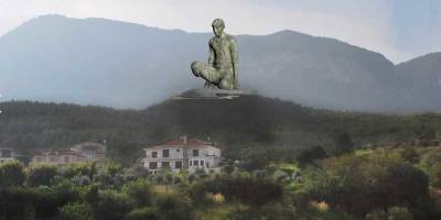 На Кипре построят статую Благородный крестьянин высотой 40 метров - в сети смеются, спутали колено с половым органом, фото - ТЕЛЕГРАФ