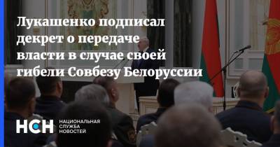 Лукашенко подписал декрет о передаче власти в случае своей гибели Совбезу Белоруссии