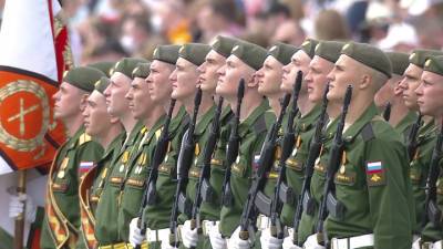 Военный парад, посвященный 76-й годовщине Победы в Великой Отечественной войне 1941-1945 годов. Самара. Парад Победы