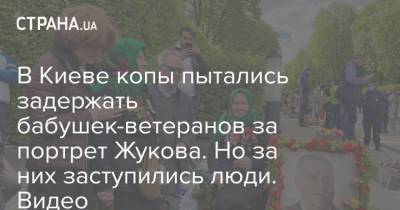 В Киеве копы пытались задержать бабушек-ветеранов за портрет Жукова. Но за них заступились люди. Видео