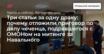 Три статьи за одну драку: почему отложили приговор по делу чеченца, подравшегося с ОМОНом на митинге за Навального