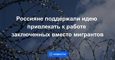 Россияне поддержали идею привлекать к работе заключенных вместо мигрантов