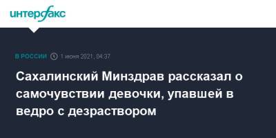 Сахалинский Минздрав рассказал о самочувствии девочки, упавшей в ведро с дезраствором