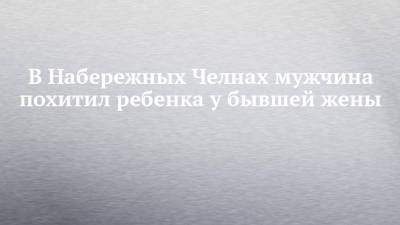 В Набережных Челнах мужчина похитил ребенка у бывшей жены