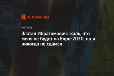 Златан Ибрагимович: жаль, что меня не будет на Евро-2020, но я никогда не сдамся