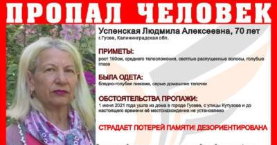 В Калининградской области ищут 70-летнюю женщину, пропавшую 1 июня