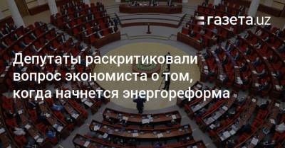 Депутаты раскритиковали вопрос экономиста о том, когда начнется энергореформа