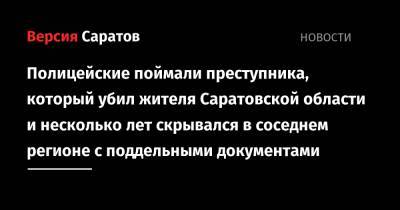 Полицейские поймали преступника, который убил жителя Саратовской области и несколько лет скрывался в соседнем регионе с поддельными документами