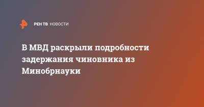 В МВД раскрыли подробности задержания чиновника из Минобрнауки