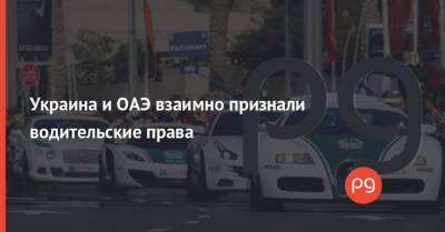 Украина и ОАЭ взаимно признали водительские права