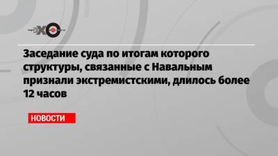 Заседание суда по итогам которого структуры, связанные с Навальным признали экстремистскими, длилось более 12 часов