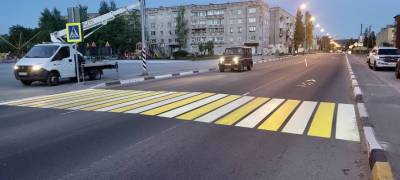 В Карелии обустроили первый проекционный световой пешеходный переход