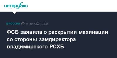 ФСБ заявила о раскрытии махинации со стороны замдиректора владимирского РСХБ