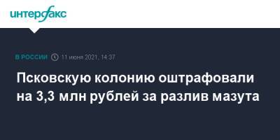 Псковскую колонию оштрафовали на 3,3 млн рублей за разлив мазута