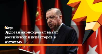 Эрдоган анонсировал визит российских инспекторов в Анталью