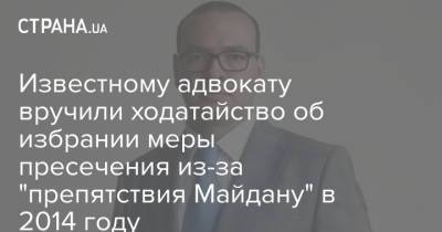 Известному адвокату вручили ходатайство об избрании меры пресечения из-за "препятствия Майдану" в 2014 году