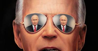 Time разместил на своей обложке отражение Путина в очках Байдена (фото)