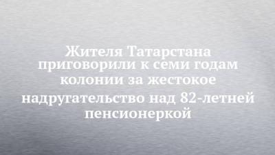 Жителя Татарстана приговорили к семи годам колонии за жестокое надругательство над 82-летней пенсионеркой