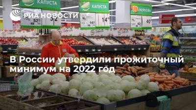 Прожиточный минимум в 2022 году составит 11 950 рублей