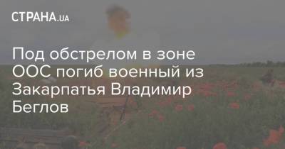 Под обстрелом в зоне ООС погиб военный из Закарпатья Владимир Беглов