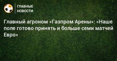 Главный агроном «Газпром Арены»: «Наше поле готово принять и больше семи матчей Евро»