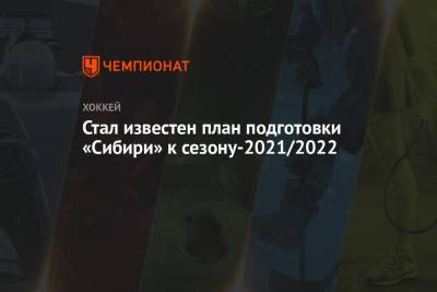 Стал известен план подготовки «Сибири» к сезону-2021/2022