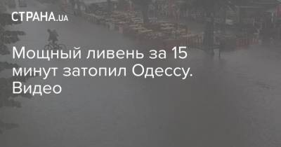 Мощный ливень за 15 минут затопил Одессу. Видео