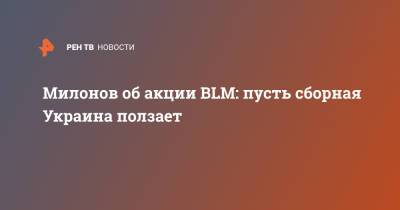 Милонов об акции BLM: пусть сборная Украина ползает