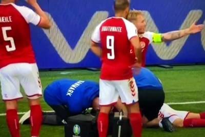 Футболист сборной Дании потерял сознание в матче Евро-2020 с командой Финляндии