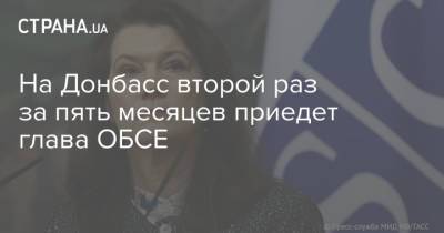 На Донбасс второй раз за пять месяцев приедет глава ОБСЕ