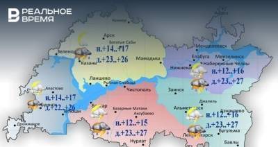 Сегодня в Татарстане ожидается дождь, гроза и до +27 градусов