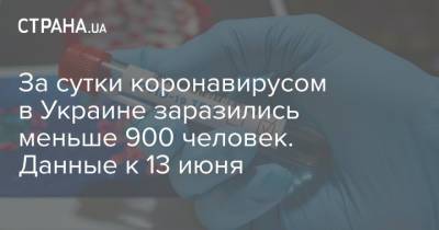 За сутки коронавирусом в Украине заразились меньше 900 человек. Данные к 13 июня