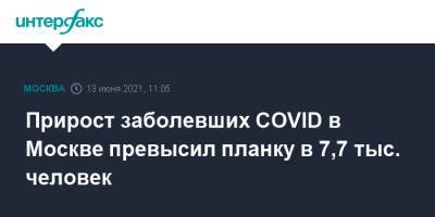 Прирост заболевших COVID в Москве в сутки превысил планку в 7,7 тыс. человек