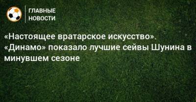 «Настоящее вратарское искусство». «Динамо» показало лучшие сейвы Шунина в минувшем сезоне