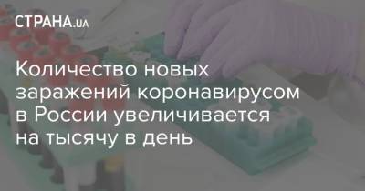 Количество новых заражений коронавирусом в России увеличивается на тысячу в день