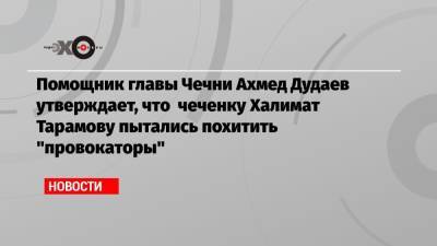 Помощник главы Чечни Ахмед Дудаев утверждает, что чеченку Халимат Тарамову пытались похитить «провокаторы»