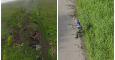 Пытались сбить камнями: беспилотник ВСУ провел разведку на Донбассе (видео)