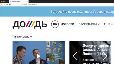 «Дождь» исключили из путинского пула из-за освещения акций за Навального