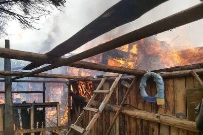 В Струнино Владимиской области сгорел дотла частный дом