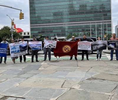В Нью-Йорке граждане Киргизии устроили митинг