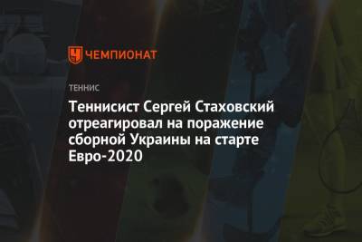 Теннисист Сергей Стаховский отреагировал на поражение сборной Украины на старте Евро-2020
